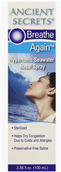 Ancient Secrets - Breathe Again Hypertonic Seawater Nasal Spray 3.38 fl. oz.