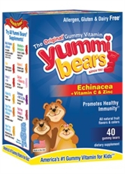 Hero Nutritionals Yummi Bears Echinacea + Vitamin C & Zinc 40 Gummies
