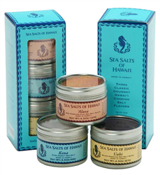 Three Tin Hawaiian Sea Salts Gift Box from Sea Salts of Hawai'i