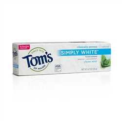 Tom's of Maine- Simply White- Clean Mint Toothpaste 4.7 oz